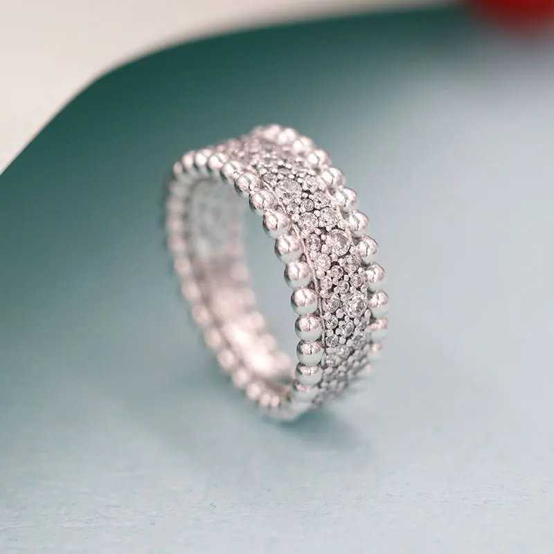 Женское кольцо из серебра 100% пробы с паве бисера | Украшения и аксессуары