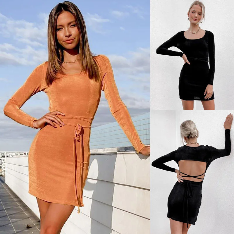 

2021 Autumn and Winter New Women's Featured Hollow Out Hip Wrap Skirt