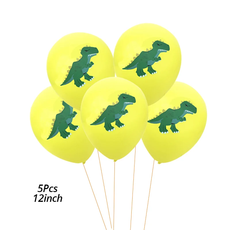 balloons-5pcs-B Реквизит Динозавр для вечеринки динозавр одноразовые пластины чашки шляпа соломинки бумажный шарик гирлянда на день рождения детей, мальчика вечерние украшения - Цвет: balloons-5pcs-B