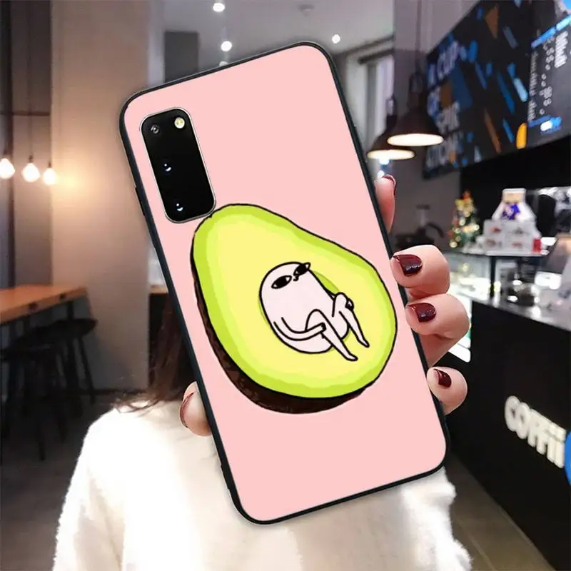 

Art Funny Tumblr Avocado Black Silicone Cover Case For Samsung Galaxy S6 S7 Edge S8 S9 S10 S10 Lite S20 ULTRA Plus Funda