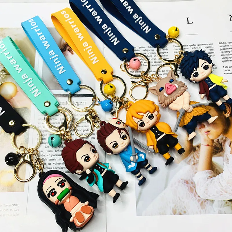 Силиконовый брелок для ключей фигурка из аниме Клинок убийца демонов Фигурка от