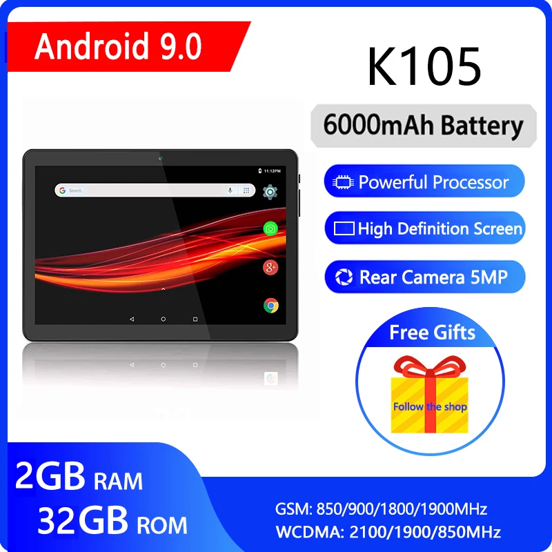 

Планшет ZONKO, 10 дюймов, Android 10, 3G, 4 ядра, 32 Гб ПЗУ, 1280*800, GPS, Google Play