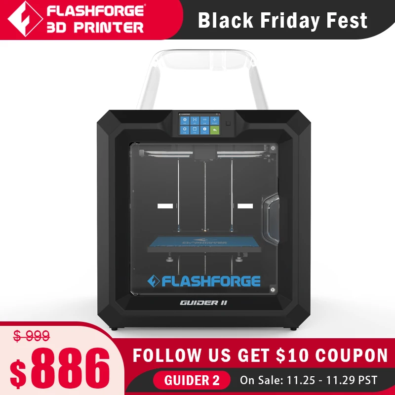 Flashforge Guider II 2 Intelligent Industrial Grade 3D Printer Auto Leveling Wireless Resume Printing Large Size 280*250*300mm | Компьютеры