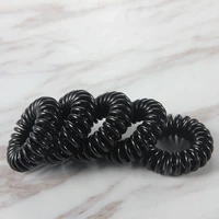 5pcs elastic hair bands girls hair ropes for women rubber band transparent black hair ties gum telephone line hair accessories