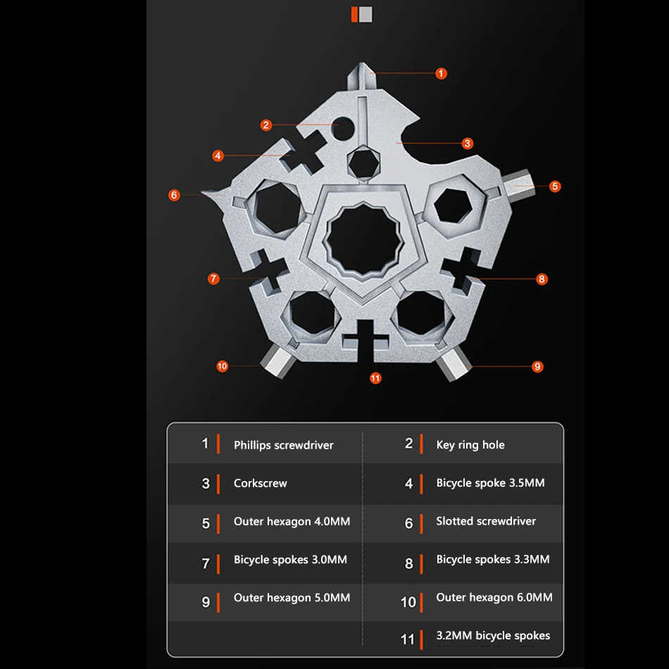 23 в 1 Снежинка Снежный ключ инструмент гаечный шестигранный открывалка для
