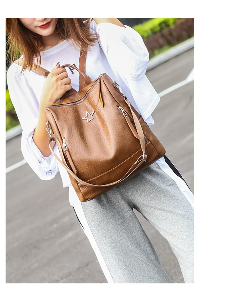 Рюкзак в простом стиле женские кожаные рюкзаки для девочек подростков школьные
