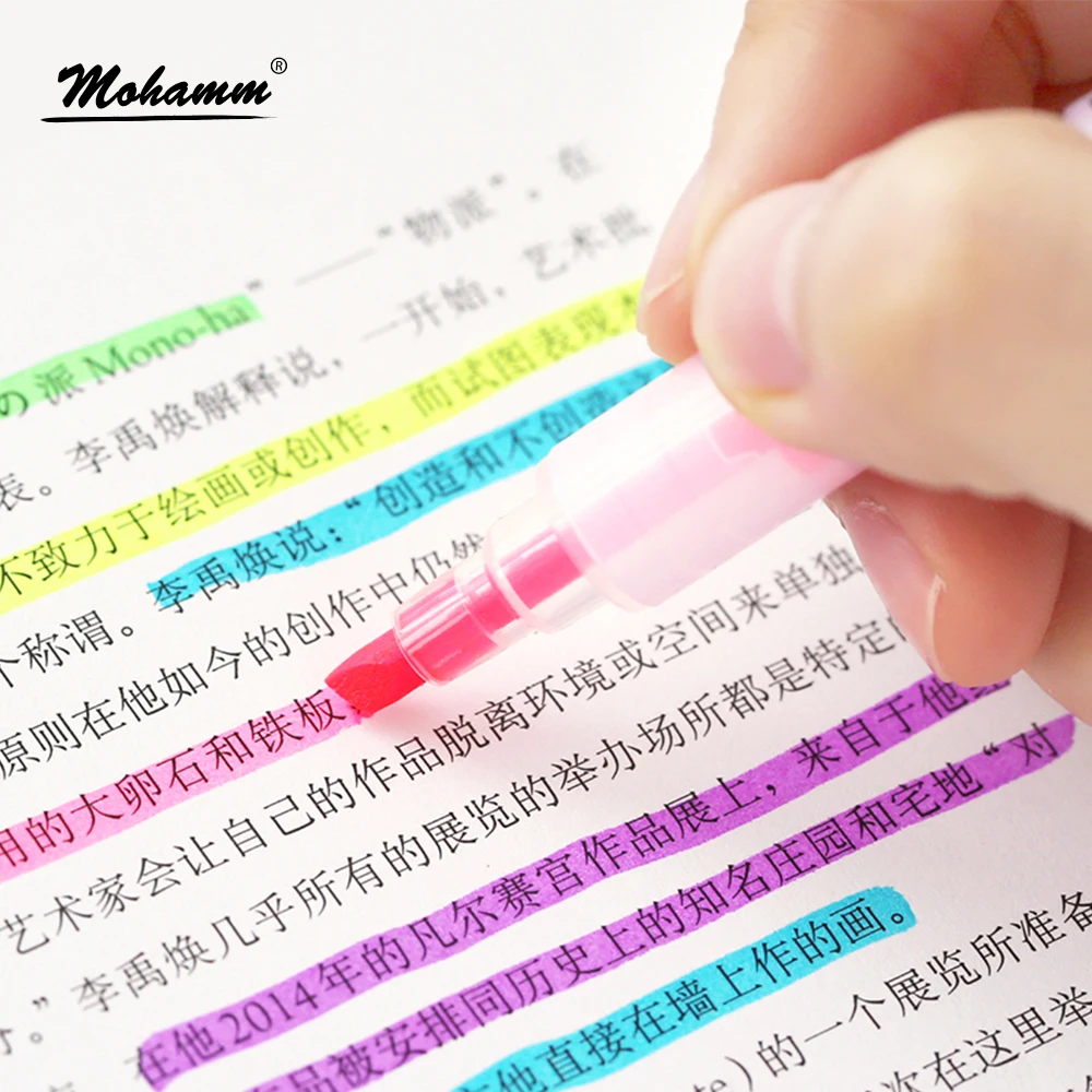 6 цветов Двойная голова хайлайтер ручка школьные офисные принадлежности