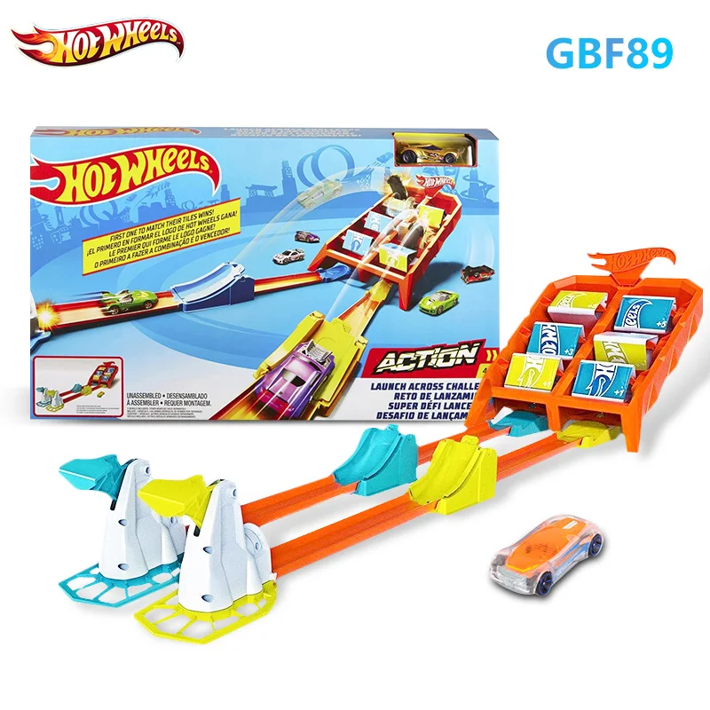 

Hot Wheels GBF89 Launch Across Challenge Set Straight Acceleration Car Toy Children Educational Building Hotwheels Model Gift