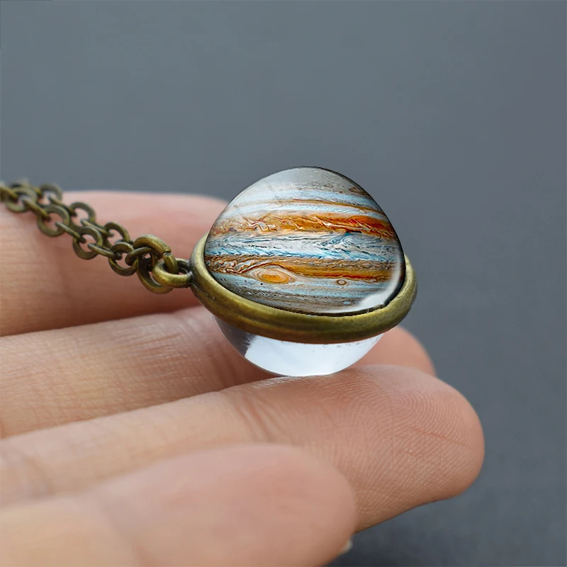 Солнечная система луна земля Марс Юпитер планета ожерелье двойная сторона