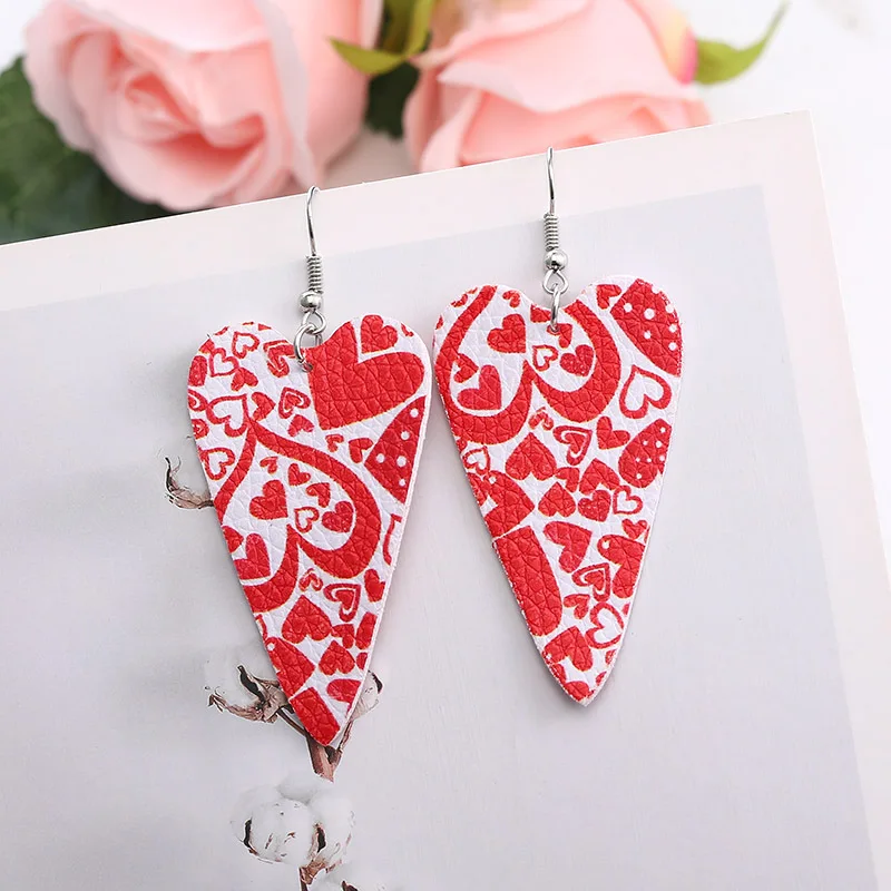 Женские серьги-подвески из искусственной кожи в форме сердца | Украшения и