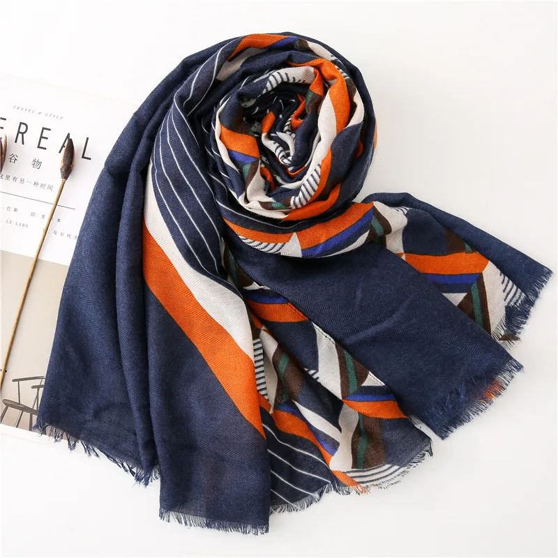 Роскошный бренд Испании новинка ацтекские геометрические искусственные шарфы