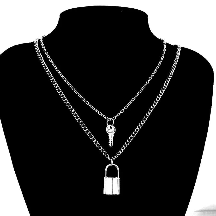 

Ожерелье с подвеской в виде замка, панк, для женщин и мужчин