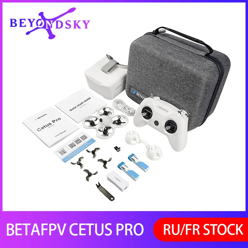 

BETAFPV Cetus PRO Kit Indoor Racing Drone RTF Frsky D8 LiteRadio 2 SE Radio Transmitter 5.8G 14DBI VR02 FPV Goggles VTX 25mW