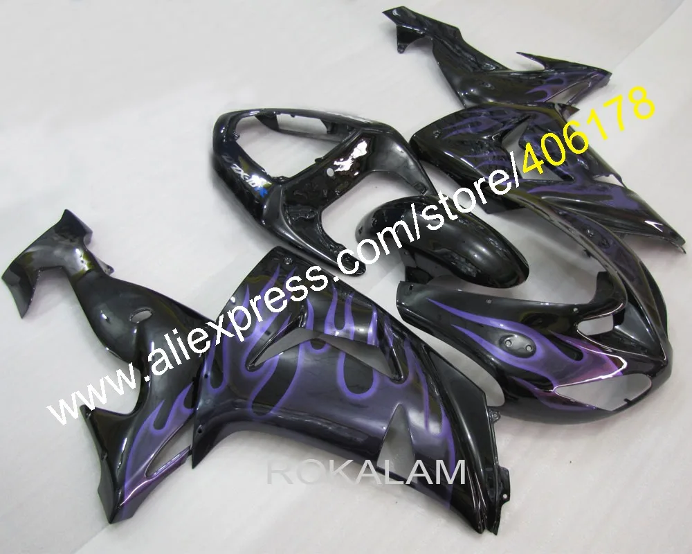 

ZX-10R 06-07 ZX 10R 06 07 For Kawasaki Ninja ZX10R 2006 2007 Purple Flame Bodyworks Fairing Kit (Injection molding)