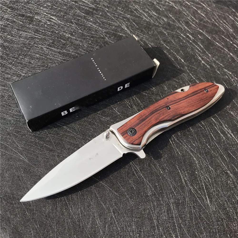 

Tactical Camping Hunting Pocket Knife BM Folding Knife 7Cr17Mov Steel Blade Color Wood Handle EDC Tool With Free Gift Box