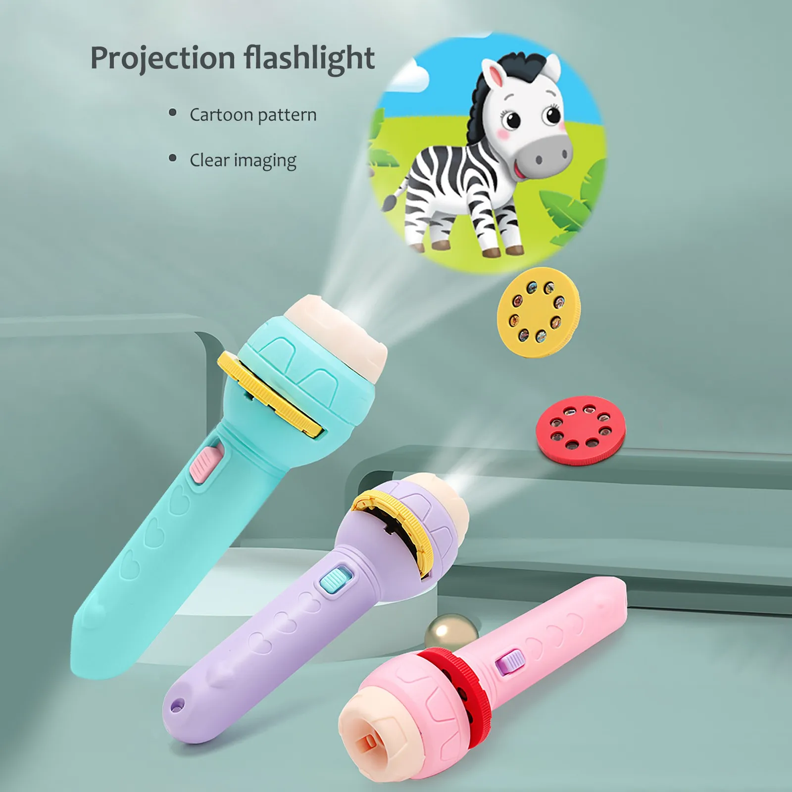 

Children Projector Flashlight Slide Projector Flashlight Projection Light Toy Lamp Education Learningtoy Lamp Flashlight Project