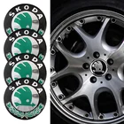 4 шт., наклейки на центральную крышку ступицы колеса для Skoda Superb Derivative Octavia Rapid Kodiaq Fabia Karoq Superb Kamiq