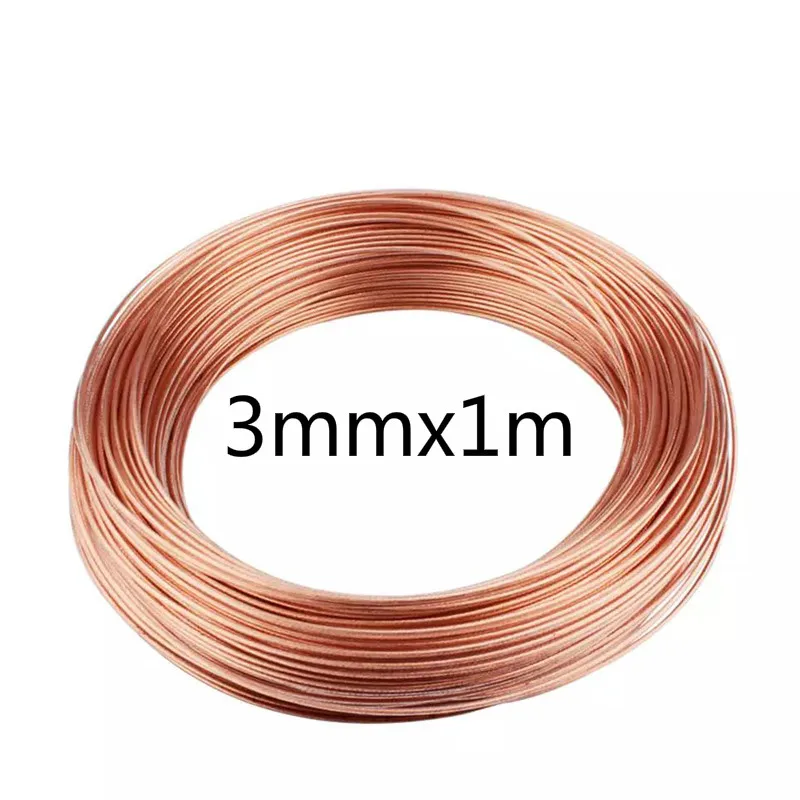

1pcs 99.9% pure copper copper wire, diameter 3mm, length 1m, used for motor transformer winding wire