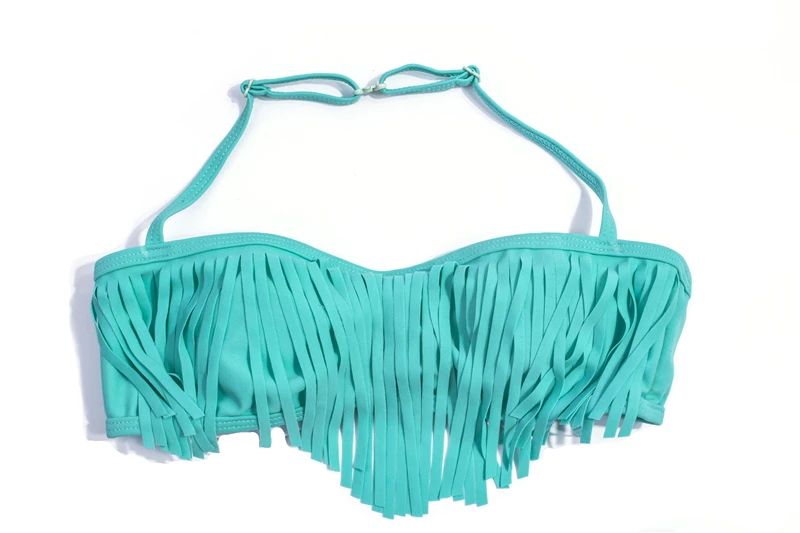 Женское бикини 2020 новый купальник с бахромой для девочек детский однотонный