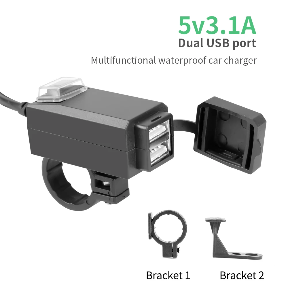 

KEBIDUMEI QC3.0 USB зарядное устройство для мотоцикла водонепроницаемый двойной USB быстросменный адаптер питания 3,0 12 В универсальная зарядка для телефона