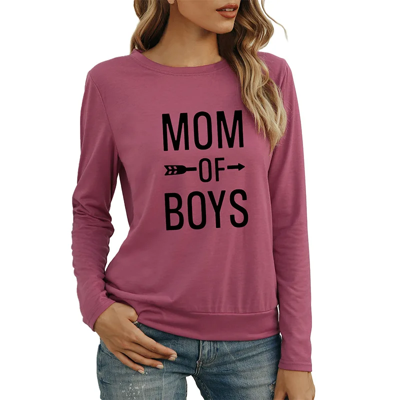 

Diiwii Women Showtly Mom of Boys Letter T-Shirt Clothes Fashion Funny Saying Wife Feminist Slogan Tee Tops Female