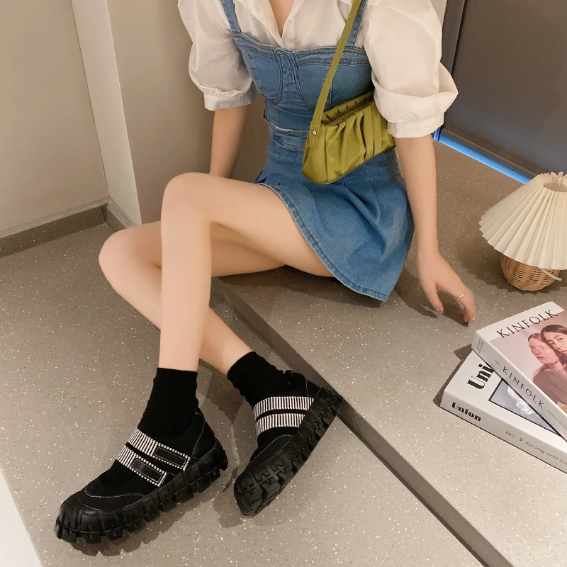 

Novelty Women Platform Sneakers Ladies Fashion Single Shoes Casual Punk Heel Street Shoes Thick Sole Designer Female Chaussures