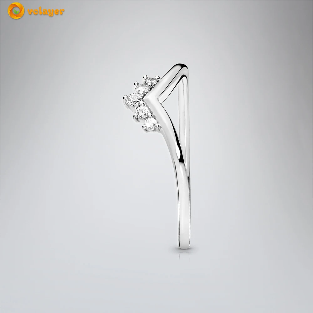 Volayer 925 пробы Серебряное кольцо тиара с подвеской в форме кольца оригинальный