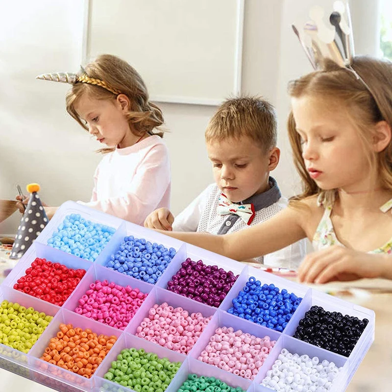 

About 9000 Pcs Colorful Beads m Glass Beads for Jewelry Making Bracelets Necklaces Gift for Kids
