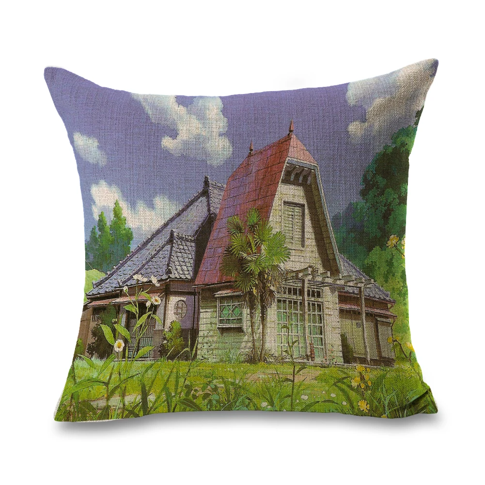 Подушка Hayao Miyazaki Тоторо из японского аниме льняная накидка на диван диванная