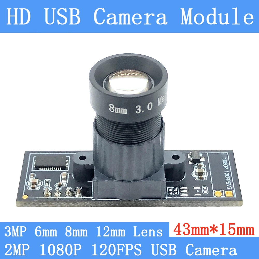

Low Distortion 8mm 12mm Lens 2MP USB Camera Module OV2710 1080P HD MJPEG 120FPS 60FPS High Speed Linux UVC Surveillance Webcam