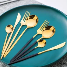 24Pcs Stainless Steel Cutlery Set KNIFE FORK SPOON SET Tableware Dinnerware Kitchen Gadget Dining Table Silverware Talheres