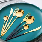 Набор столовых приборов CJ02 из нержавеющей стали, комплект из 24 приборов, нож, вилка, ложка