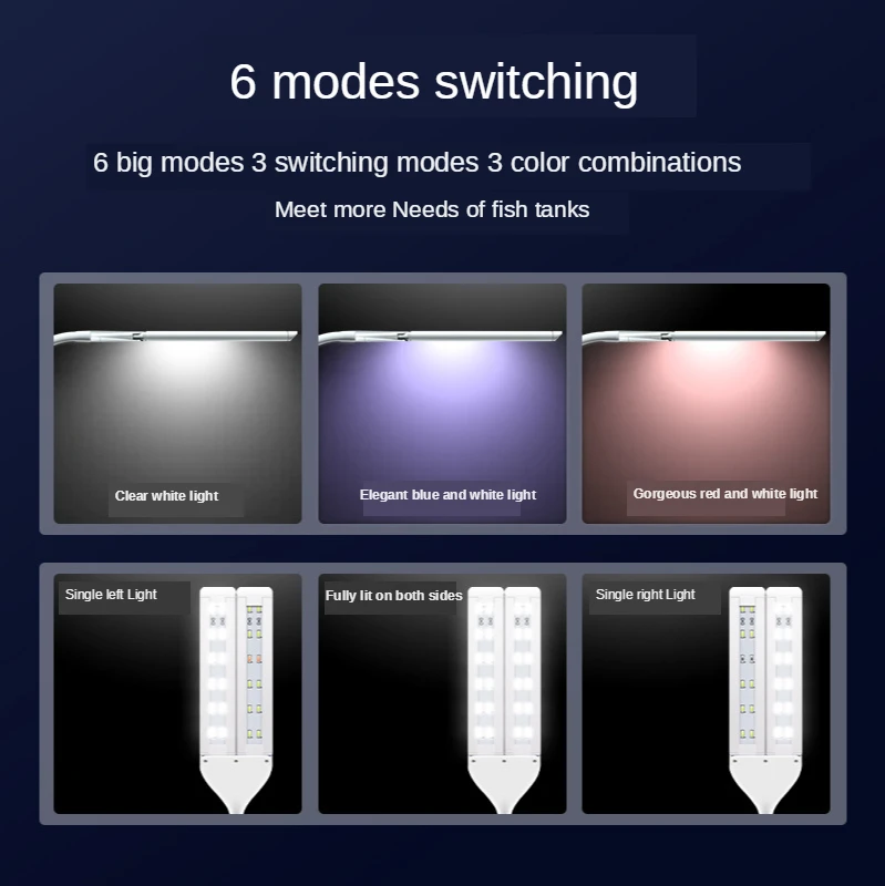 Новая Регулируемая лампа для аквариума светодиодное освещение многорежимная и