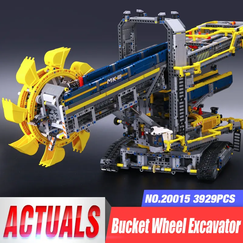 3929PCS DHL 20015 Technic Машинки Игрушки 42055 ковшовый колесный экскаватор набор строительных блоков Кирпичи Развивающие детские рождественские игрушки, подарки - Цвет: 3929PCS