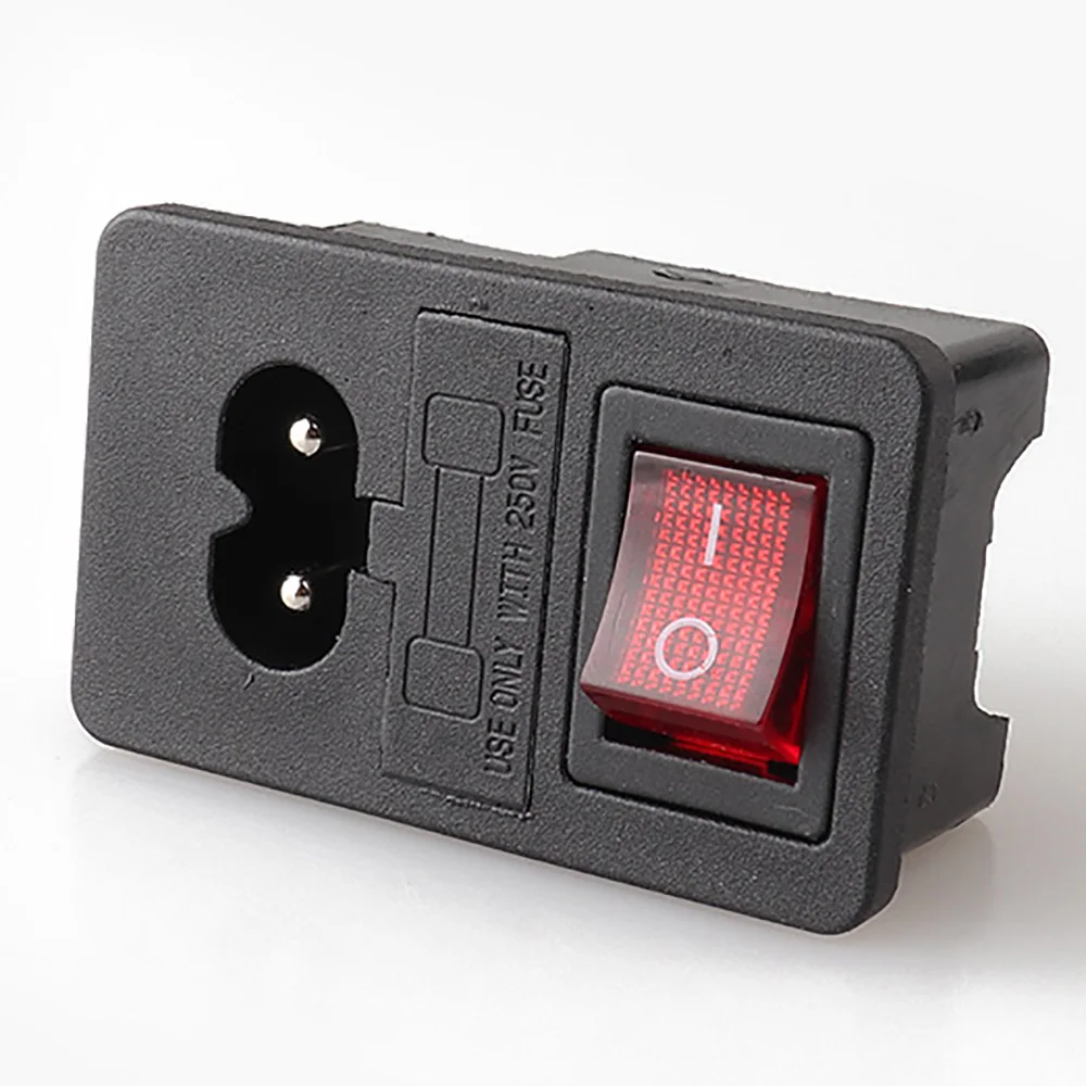 Красный клавишный выключатель 4P и модель C8 с разъемом питания 5А типа