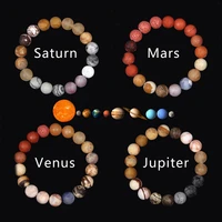 red orange passion courage planet cosmic bracelet remote love couple gift natural stone bead bracelets for women men her gifts