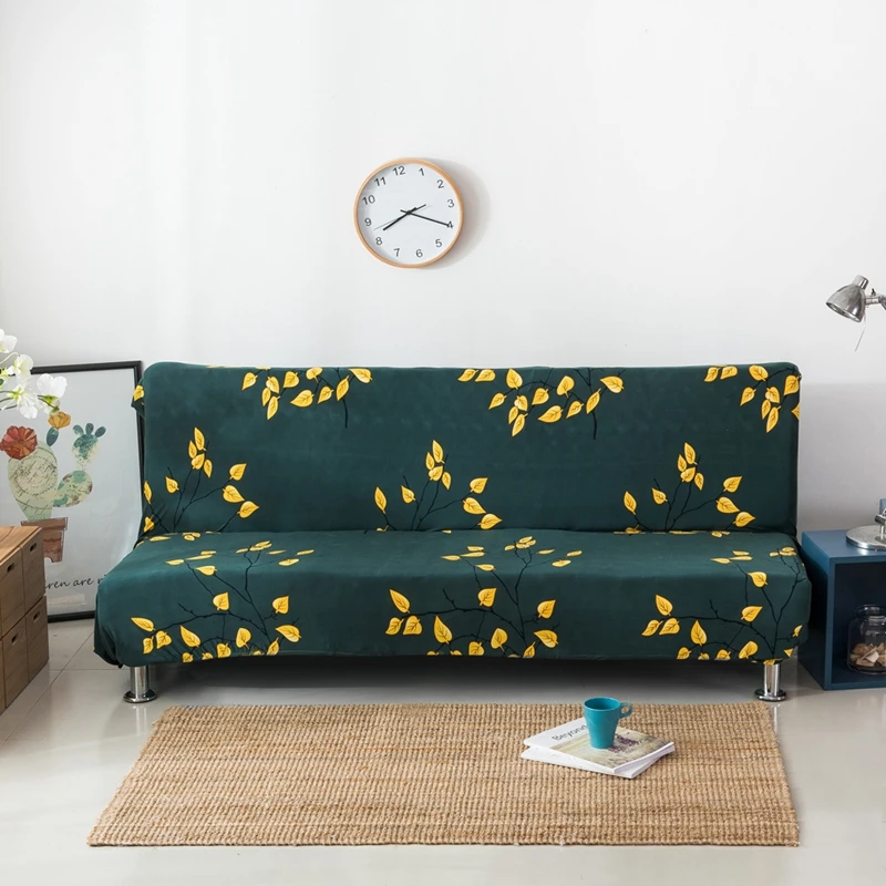 Напечатанный цветок стрейч чехол для дивана Полный складной безрукавный