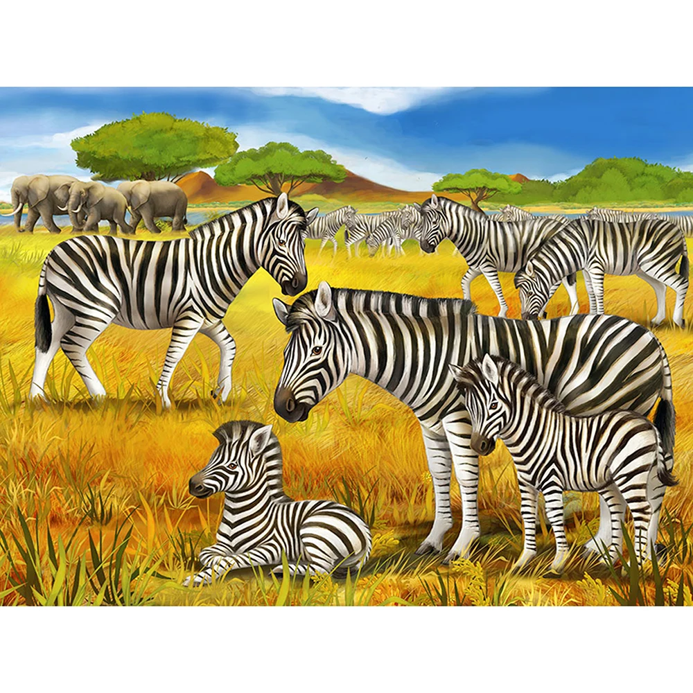 Алмазная живопись Prairie Zebra полная дрель квадратная/круглая Daimond DIY 5D картина