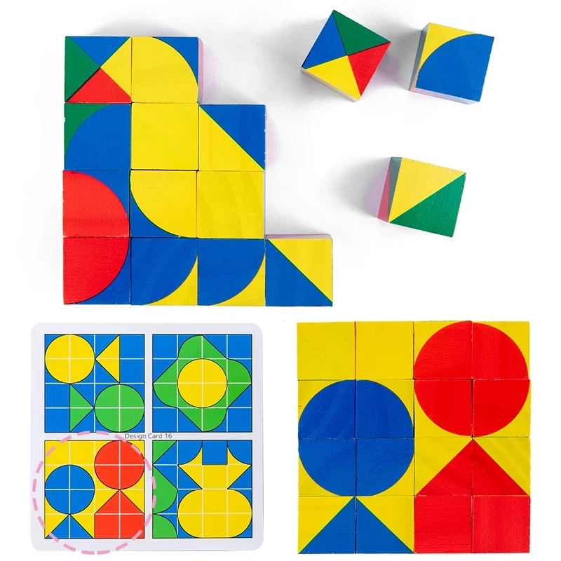

Preschool Baby toy 3D Jigsaw Puzzle Pixy cubes Spatial thinking learning Educational Monterssori Wooden fun toy for Children