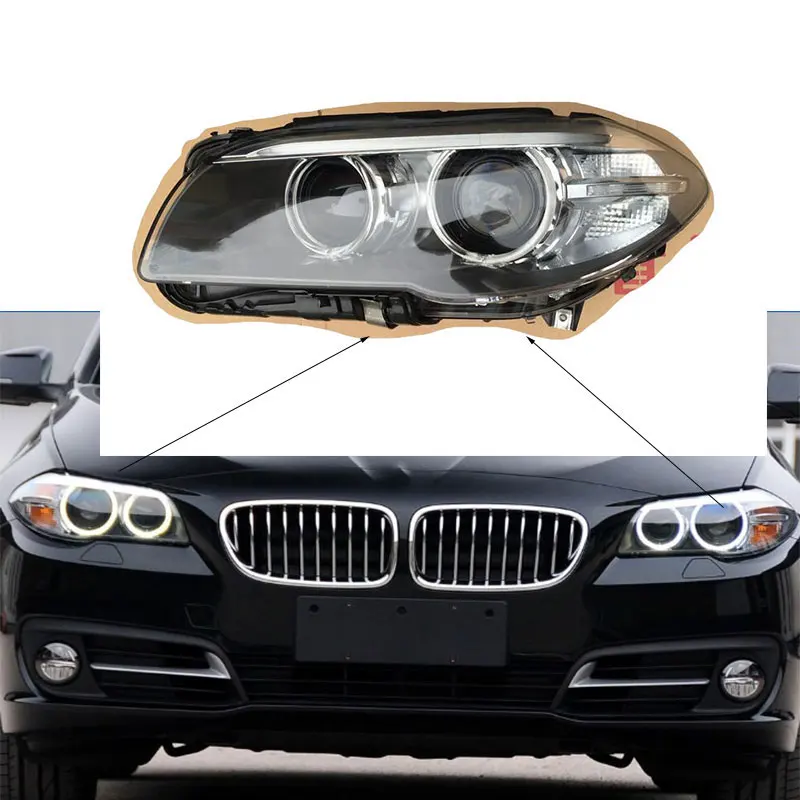 Фото Для BMW 5 серии f18 f10 2011 2016 объектив абажур спереди головной светильник тени крышка