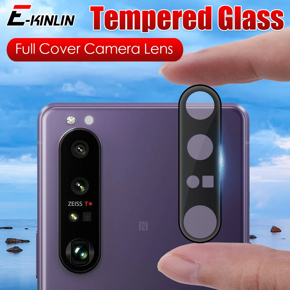 Защитное стекло для камеры Sony Xperia 1 III полное покрытие 3D изогнутый объектив Защита