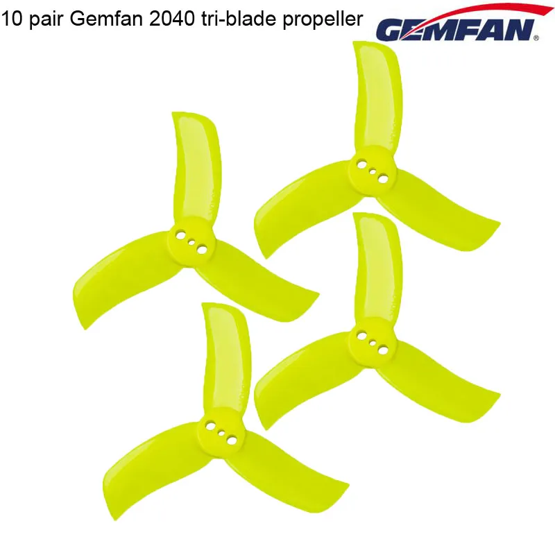 10pair Gemfan Hulkie 2040 2.0X4.0 PC 3 Blade Tri-blade Propeller CW CCW Compatible 0806-1105 Brushless Motor for FPV Racing Kit |