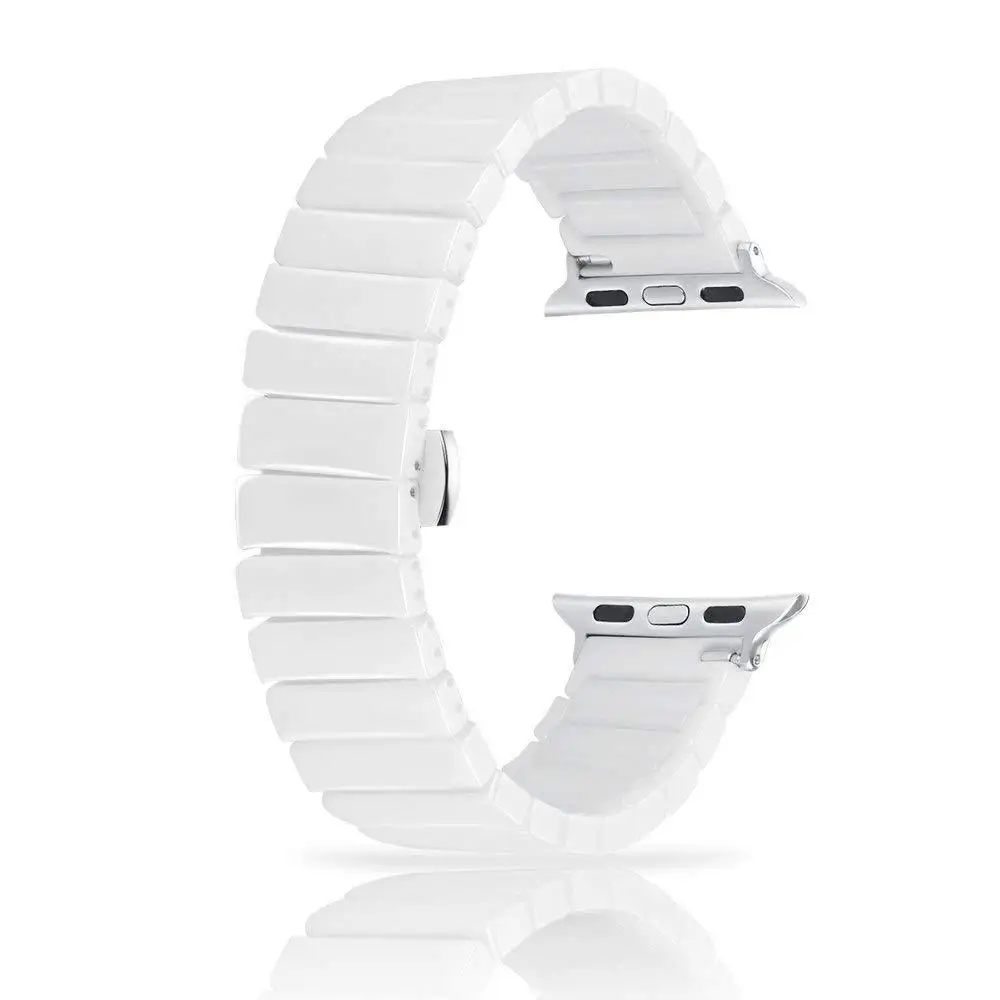 FEOOE Подходит для ремешка Iwatch3 Apple 4 Watch. Новый черно-белый керамический браслет из нержавеющей стали с бабочкой LXY.