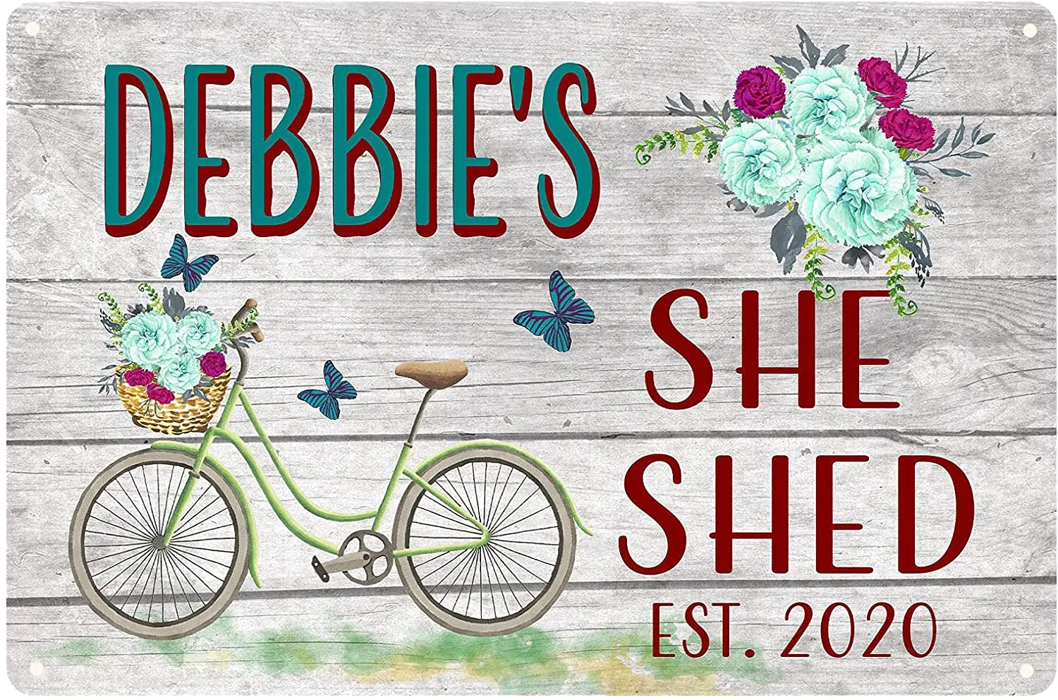 

Metal Tin Sign Debbie's She Shed Vintage Retro Wall Decoration Plaque Poster for Room Office Restaurant Cafe Metal Tin Sign