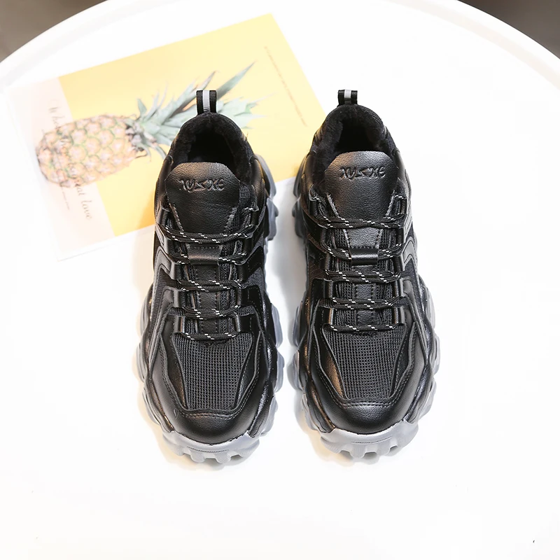 Женские кроссовки на толстой подошве Fujin модные из сетчатого материала платформе