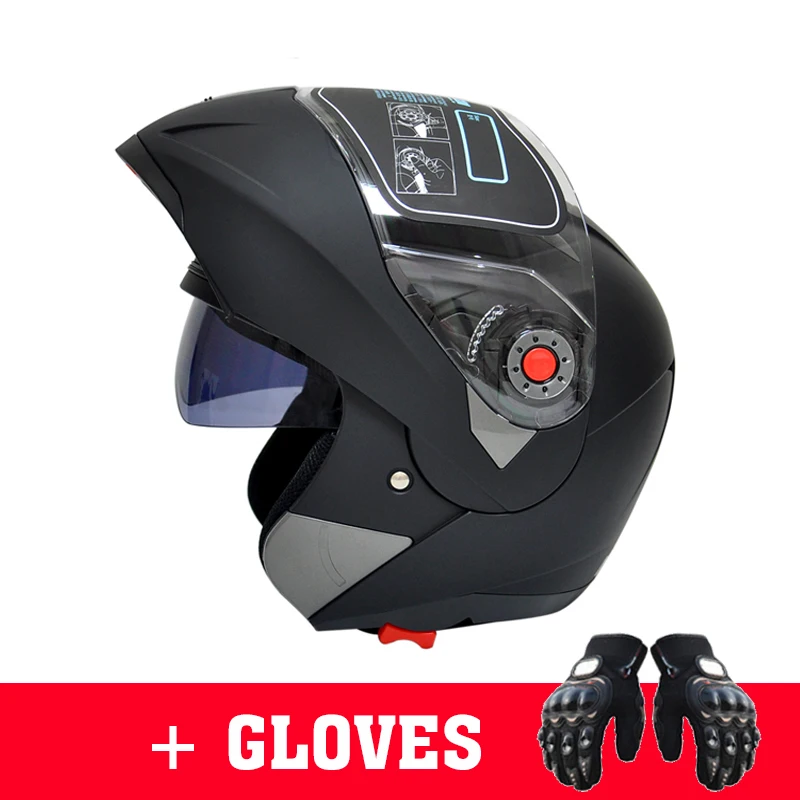 Мотоциклетный шлем с откидной крышкой гоночный для езды на мотоцикле двойными