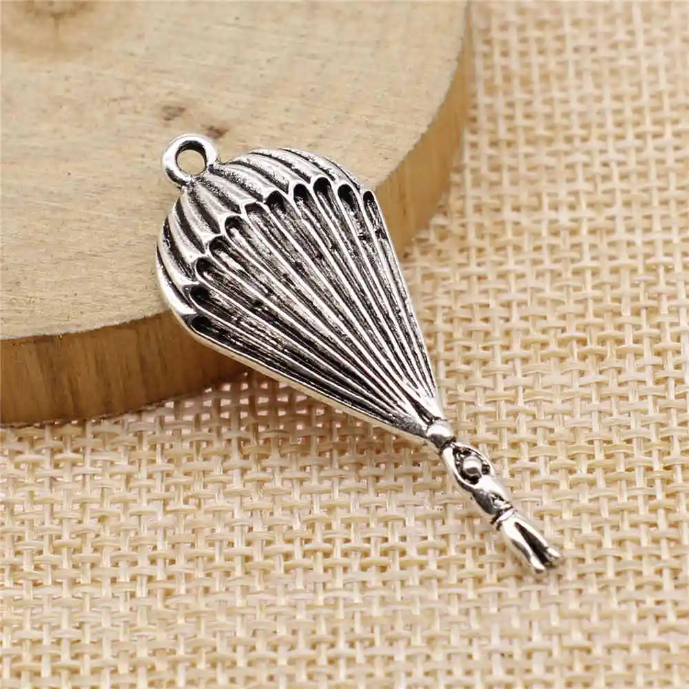 

Jewelery Pendants Making Charms For Jewelry 6pcs Parachute Charms 17x41mm Antique Silver Plated
