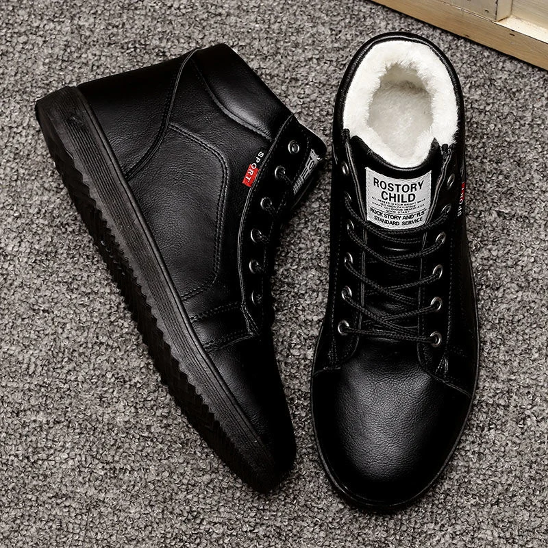 

Мужские зимние ботинки на плоской подошве, с бархатной подкладкой