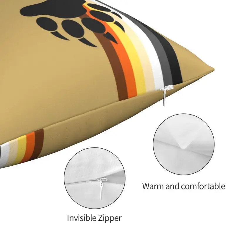 Модная наволочка "Гей-подушка с медвежьей лапой" с флагом ГЛБТ, декоративная подушка ЛГБТ-лесбиянка 40x40 см для гостиной.