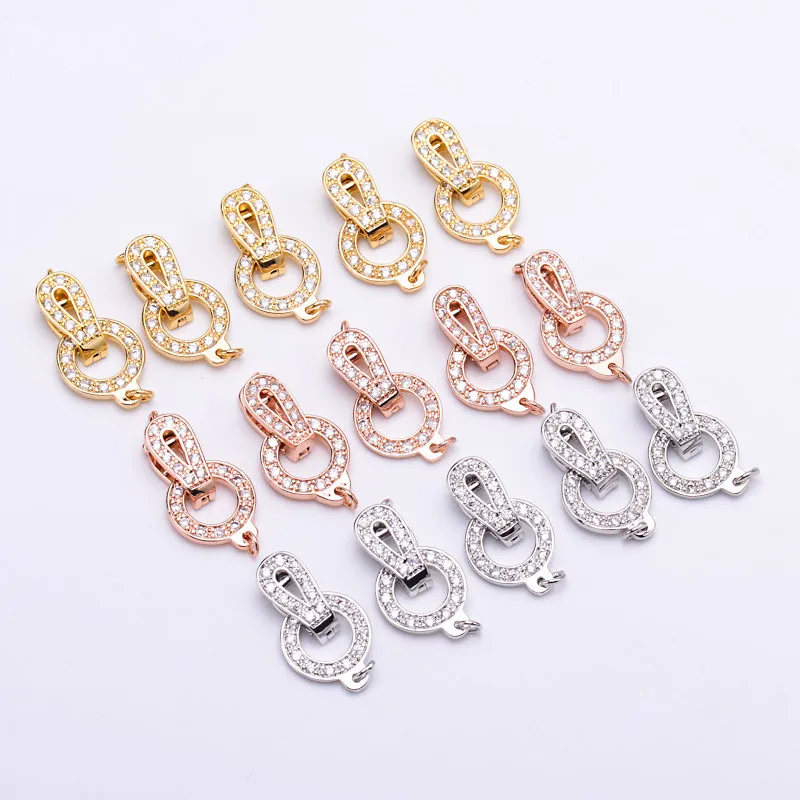 Купи Clasps For Jewelry Making Fastening Accessories 18K GOLD PLATED Cubic Zirconia Clasps For DIY Pearls Necklace Bracelet Clasp за 189 рублей в магазине AliExpress